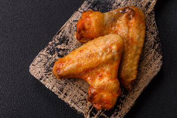 Grilled chicken wings with salt and spices