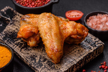 Grilled chicken wings with salt and spices