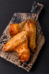 Grilled chicken wings with salt and spices