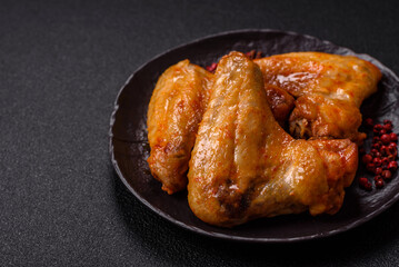 Grilled chicken wings with salt and spices