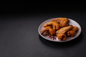 Grilled chicken wings with salt and spices