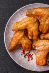 Grilled chicken wings with salt and spices