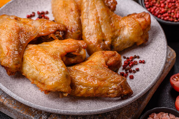 Grilled chicken wings with salt and spices