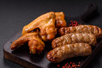 Grilled chicken wings with salt and spices