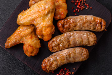 Grilled chicken wings with salt and spices