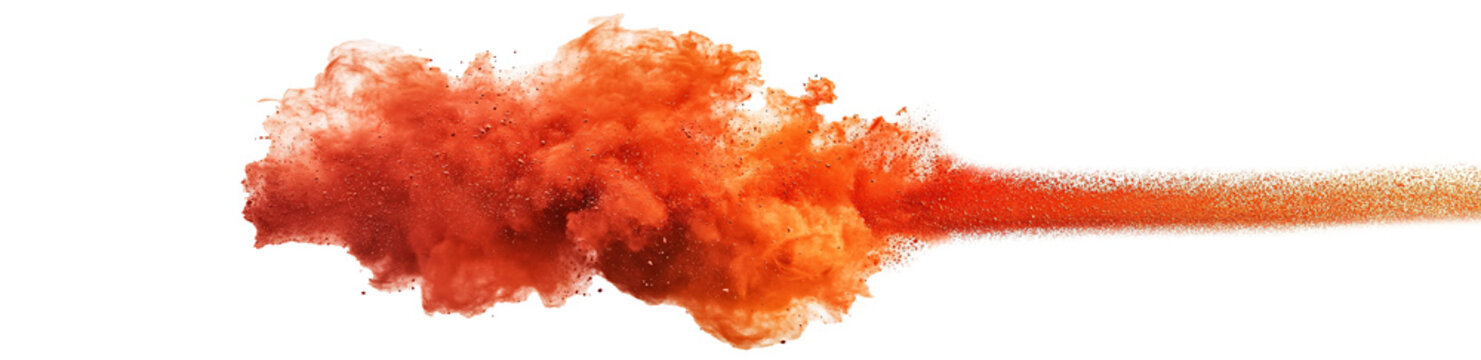 colorful rainbow holi paint color powder explosion isolated white wide panorama background png transparent