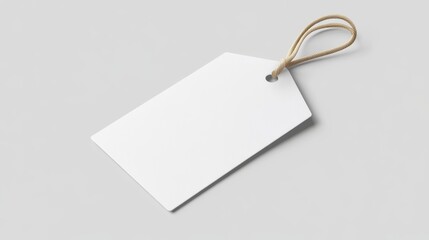 White fashion cloth brand tag label with stitch. Isolated shirt cotton badge with seam for mock up set. Ribbon material to use with apparel product for laundry or size sign 3d realistic illustration