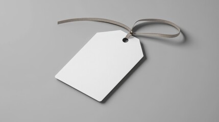 White fashion cloth brand tag label with stitch. Isolated shirt cotton badge with seam for mock up set. Ribbon material to use with apparel product for laundry or size sign 3d realistic illustration