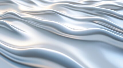Texture of white cosmetic cream, sunscreen, milk or yogurt surface with ripple and waves. Abstract background with liquid dairy product splash or smooth satin drapery, vector. 3D Illustration