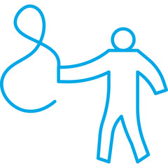 Man with Ribbon icon single vector illustration