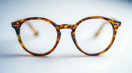 transparent glasses isolated on white background for eyewear design, fashion and advertising photography projects
