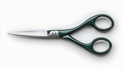 Obraz premium open green handle school scissors isolated on white background perfect for kids safe crafting, school projects, and safety tools 
