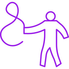 Man with Ribbon icon single vector illustration