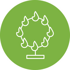 Fire Hoop icon single vector illustration