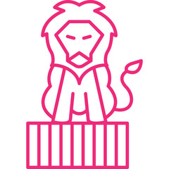 5Lion Performing icon single vector illustration
