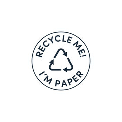 Recycle me I'm paper icon