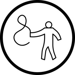 Man with Ribbon icon single vector illustration