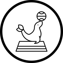 Sea Dog Performing icon single vector illustration