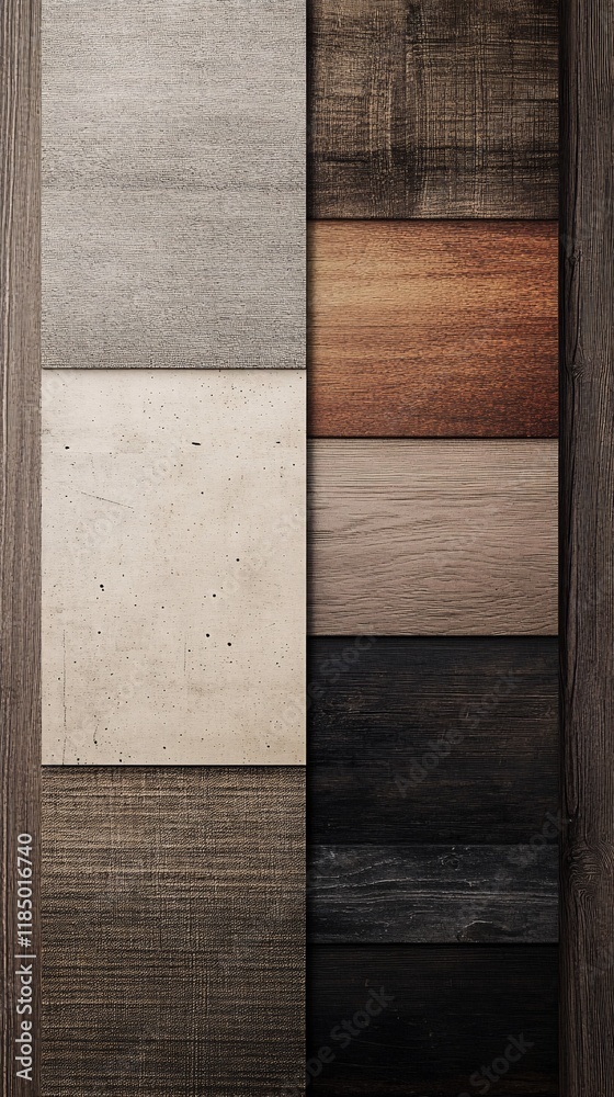 Aufkleber Different wooden and concrete textures creating modern pattern