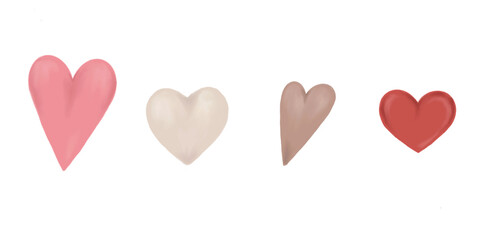 Valentine's Day illustration isolated on transparent background. Hearts. Hand drawn illustration.