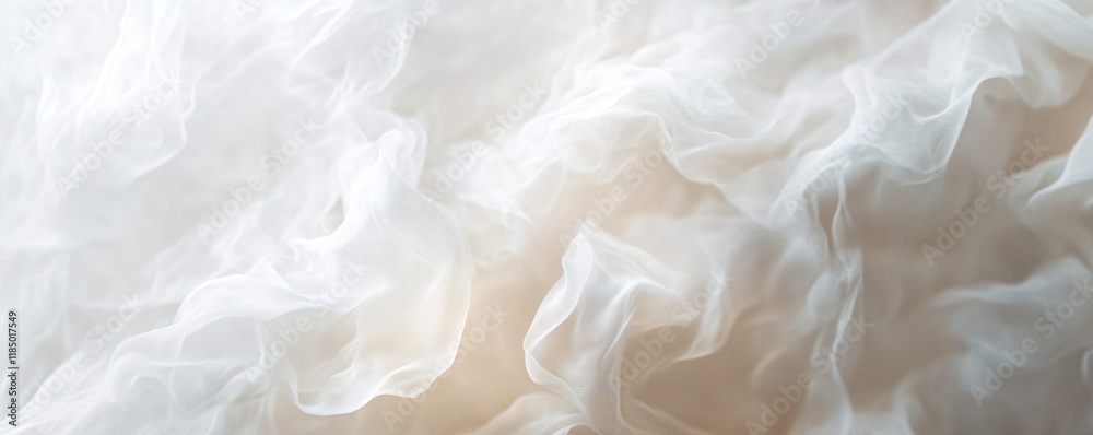 Aufkleber white delicate elegant tulle fabric flowing creating romantic soft folds