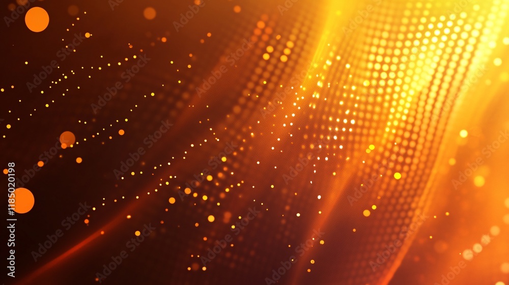 Aufkleber golden particles flowing in abstract motion background