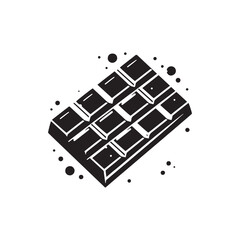 Minimalist Chocolate Bar Silhouette - Vector of Chocolate Bar- Illustration of Chocolate Bar.