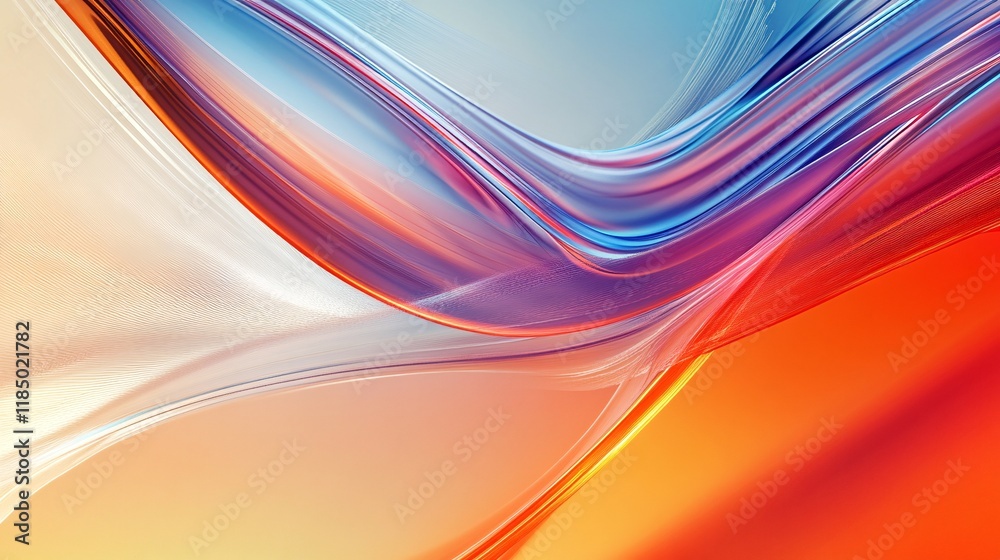 Poster colorful abstract waves flowing and blending seamlessly