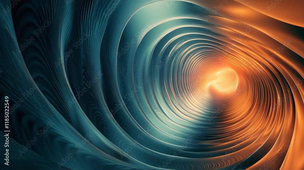 Aufkleber Swirling tunnel creating a wormhole effect with orange light