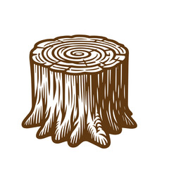 Tree stump vector, stump . stump line art vector illustration