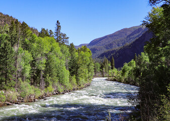 Bridge crossing the Animas River in southwest Colorado.