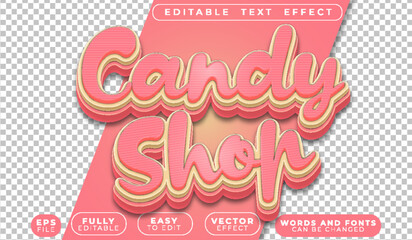 Candy Sugar Sweet Yummy Cute Fully Editable Vector Text File