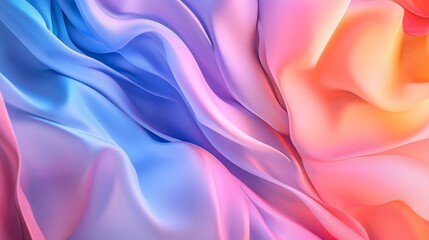 Fototapeta premium Pastel colored silk fabric flowing and forming elegant waves
