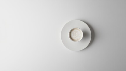 A White Plate With a Cup of Coffee on Top of It - Generative AI