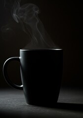 Steaming Black Coffee Mug