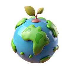 3D Globe with Growing Tree on Top