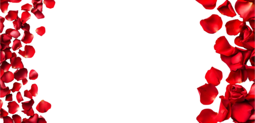 Red Rose Petals with transparent Background