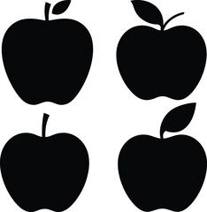 Set of apple silhouettes icons vector illustration