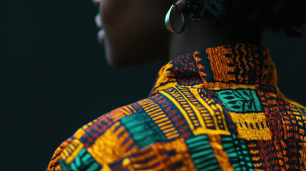 Obraz premium Portrait of Individual with African History Pattern Design