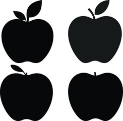 Set of apple silhouettes icons vector illustration