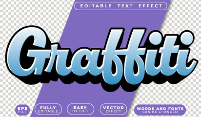 Graffiti Street Blue Hiphop Spray Fully Editable Vector Text File