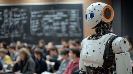 un robot IA dans une salle de classe 