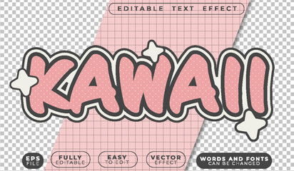 Cute Kawaii Girl Anime Manga Fully Editable Vector Text File