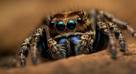 Close-up of a vibrant spider showcasing intricate details and colors