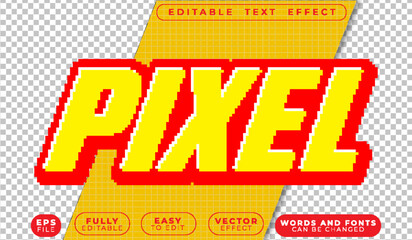 Pixel Game Arcade Fully Editable Vector Text File