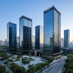 Fototapeta premium Modern Office Buildings Cityscape