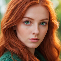 Fototapeta premium Portrait of a redhead woman 