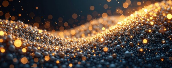 Shimmering gold and silver particles swirl, creating a luxurious, abstract backdrop , design, dreamy
