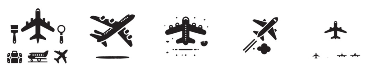 Vector collection of airplane silhouettes