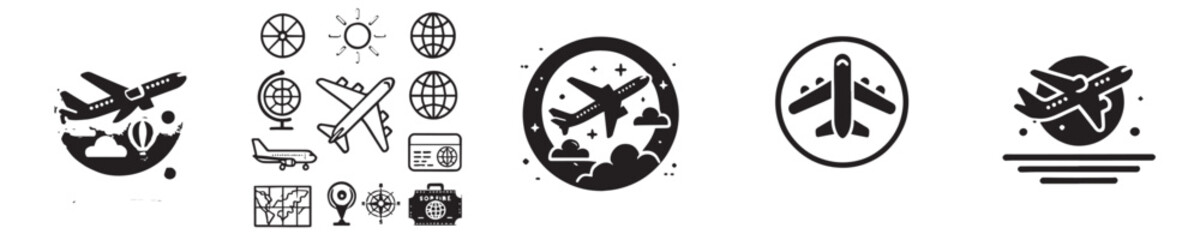 Vector collection of airplane silhouettes